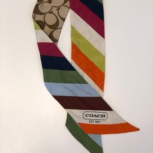 Coach Skinny Multicolor Purse Scarf